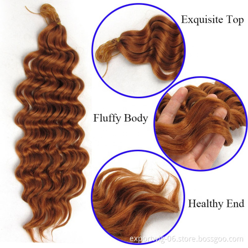 20Inch Deep Wave Crochet Braids Hair Extensions Water Wave Synthetic Braiding Hair Bundles Ombre Braiding Hair